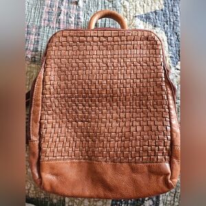 Vilenca  Holland Woven Leather Backpack GUC